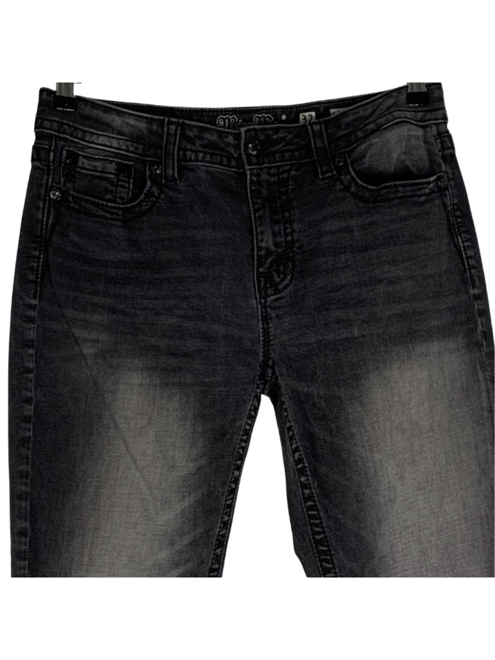 Miss Me Skinny Jeans Washed Black Grey Women's 32 Y2K Indie Sleeze - Picture 3 of 10
